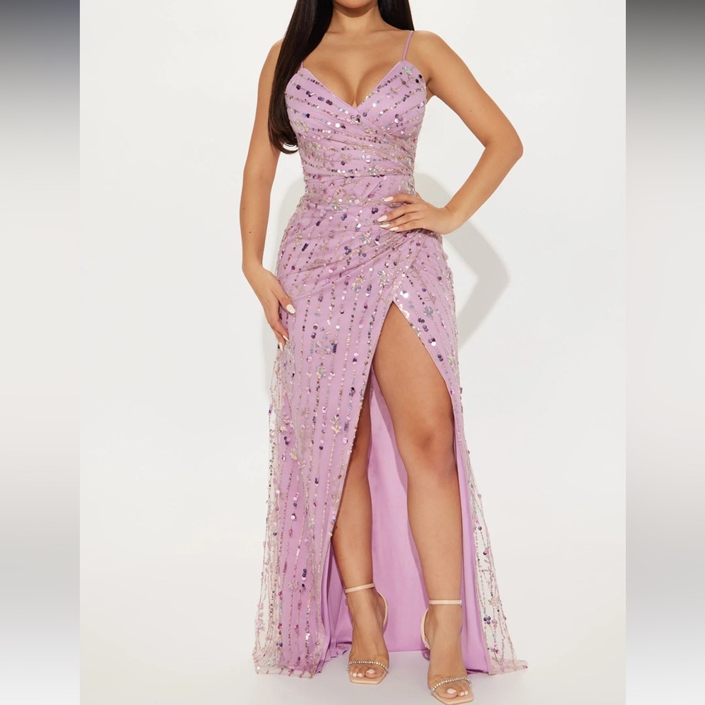 Purple sequins dress